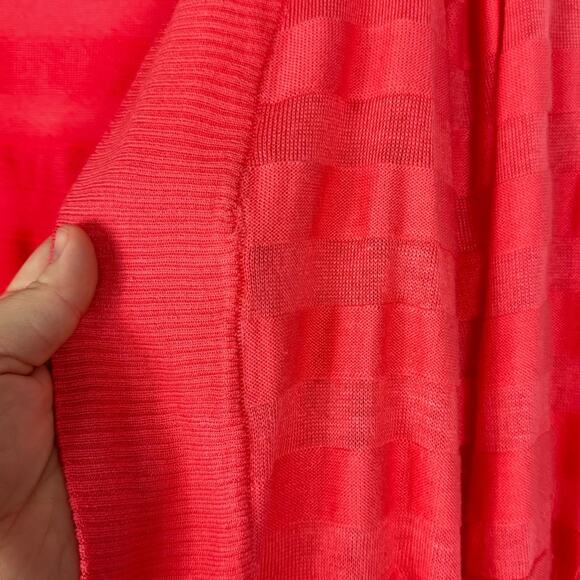 Faded Glory Womens Cardigan Chunky Stripe Lightweight Orange Coral Pink 2X - Picture 3 of 8